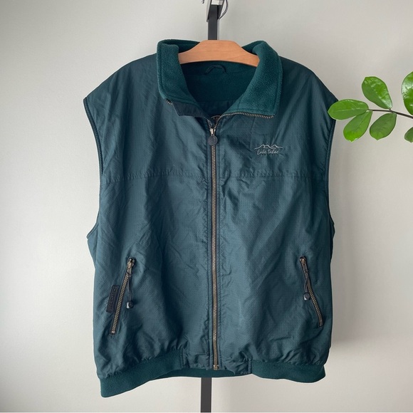 Vintage Stormtech Lake Tahoe Full Zip Vest Forest Green Fleece Lined Mens 2XL - Picture 9 of 11
